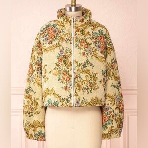 Le Lis Cropped Tapestry Coat